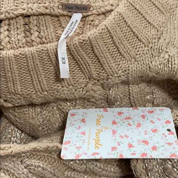 Free People Gold Metallic Braided Sweater Dress - Picture 3 of 8